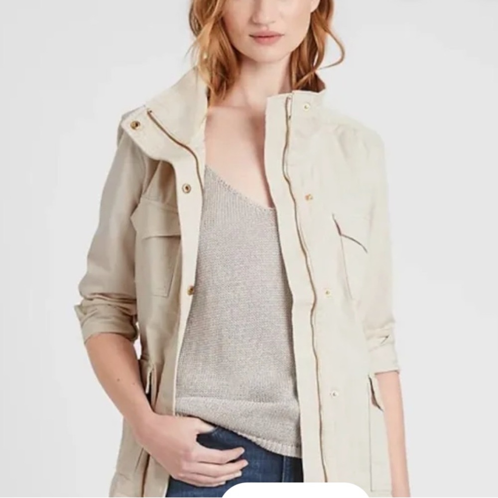 Banana Republic Cream Classic Utility Jacket